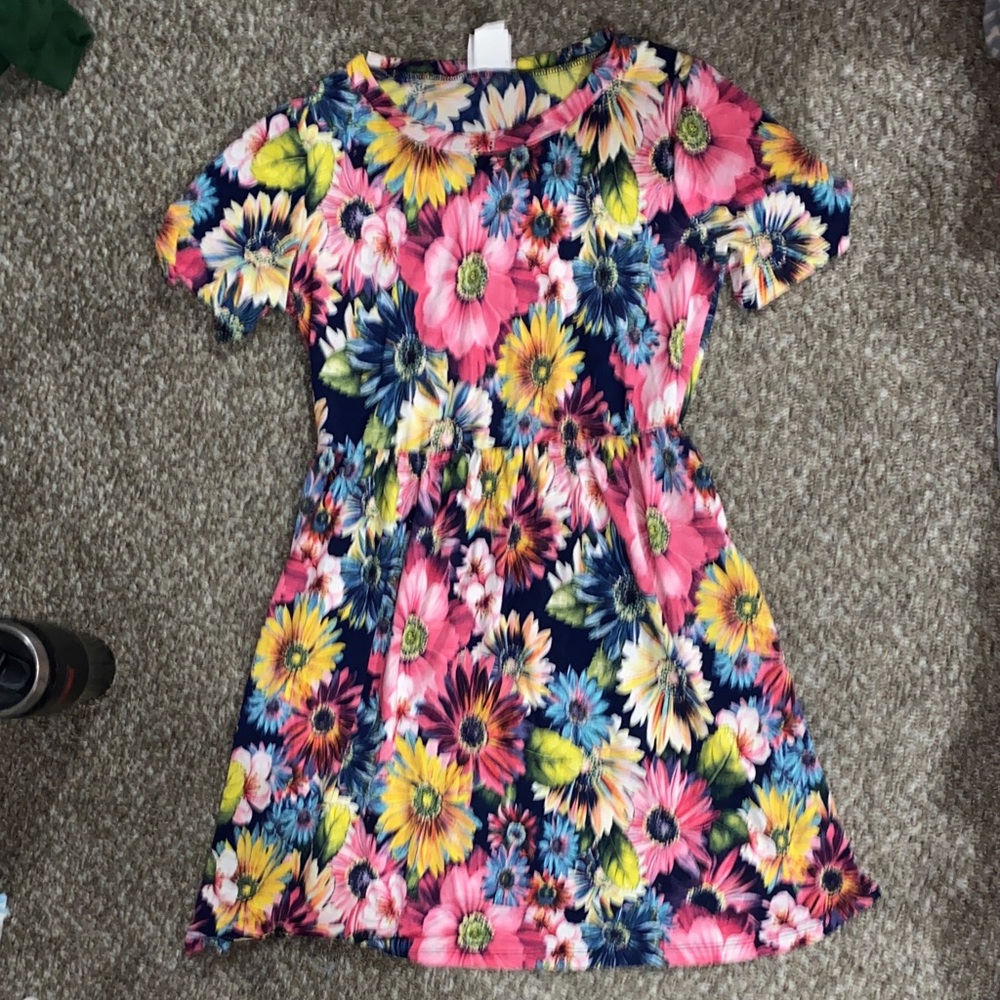 Sew In Love Floral Dress - Pink, Yellow, Blue